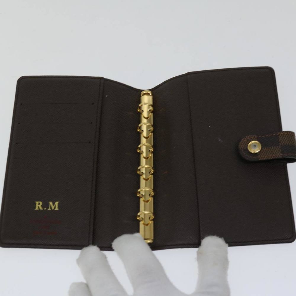LOUIS VUITTON Damier Ebene Agenda PM Day Planner Cover R20700 LV Auth am5828 - Picture 9 of 16